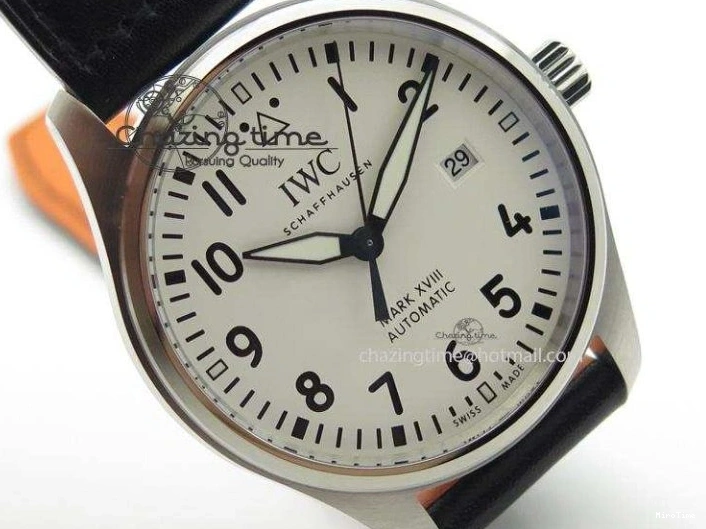MIROTIME 0116 Fashionable Mark XVIII IW327002 V6F Best Edition White Dial On Black Leather Strap A 7312